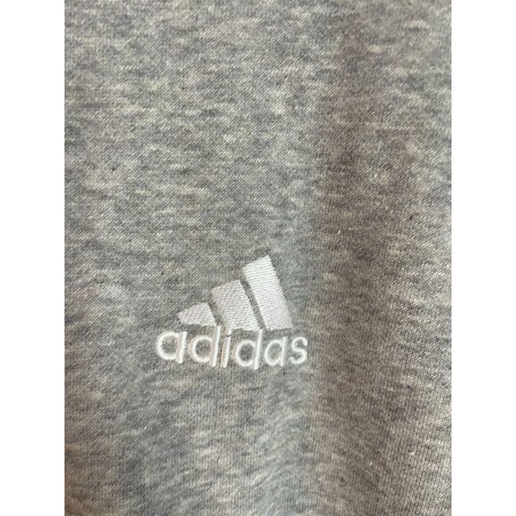 Adidas Gray Hoodie With White Stripes Size L Recycled Cotton & Polyester Blend - Picture 10 of 16